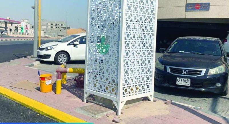 تغطية محولات كهرباء تاروت بسواتر جمالية