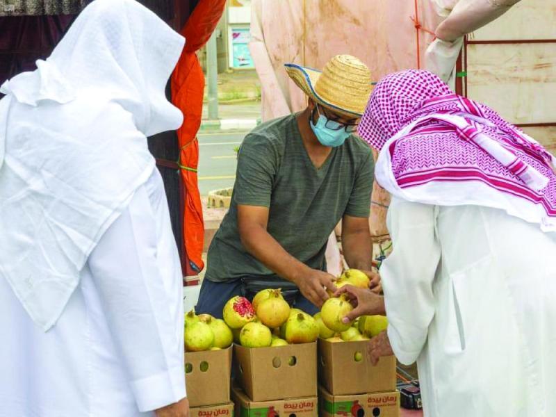«الرمان» يكسو الباحة باللون القرمزي