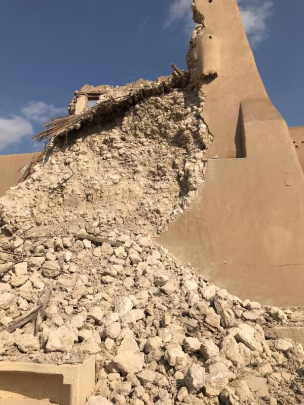 الأحساء .. لا إصابات جراء انهيار سور قصر صاهود