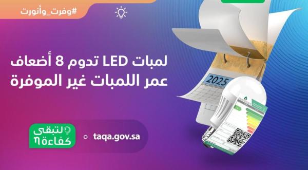 'كفاءة ': اللمبات على الأخضر توفر حتى 75%