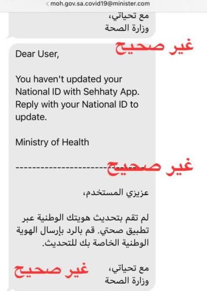 «الصحة» : تحذر من رسائل «التصيد»