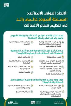 " الدولي للاتصالات": المملكة أنموذج عالمياً رائداً