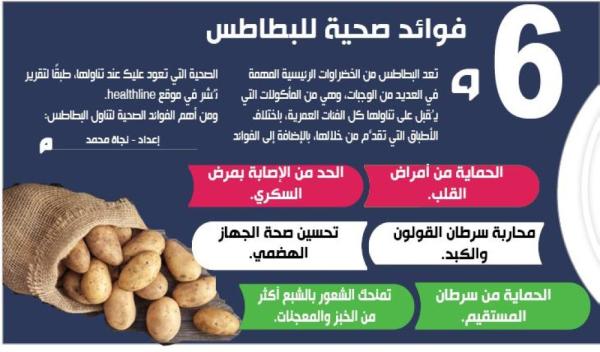 6 فوائد صحية للبطاطس