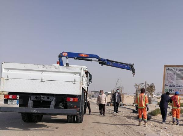 إزالة اللوحات العشوائية بـ«المتنزه البري»