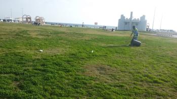تنظيف شاطئ نصف القمر بالظهران