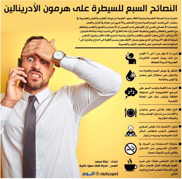 النصائح السبع للسيطرة على هرمون الأدرينالين