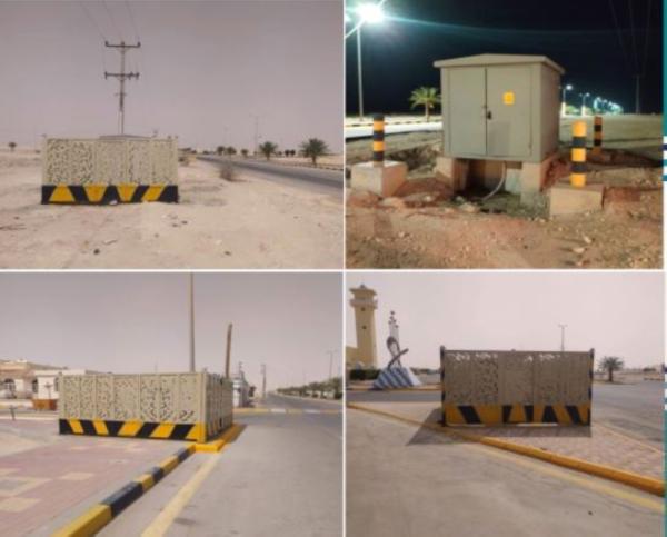 القليب.. تغطية محولات الكهرباء بسواتر جمالية