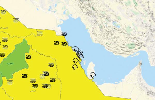 اليوم.. سحب ركامية مصحوبة برياح نشطة على الشرقية