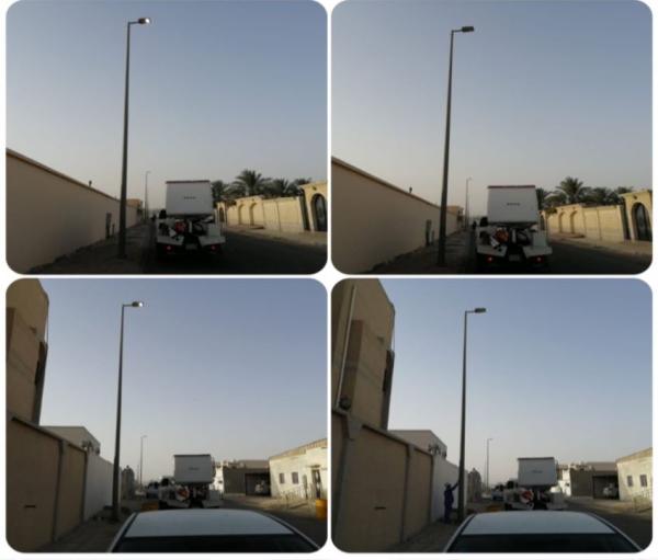 صيانة أعمدة الإنارة بأحياء عين دار