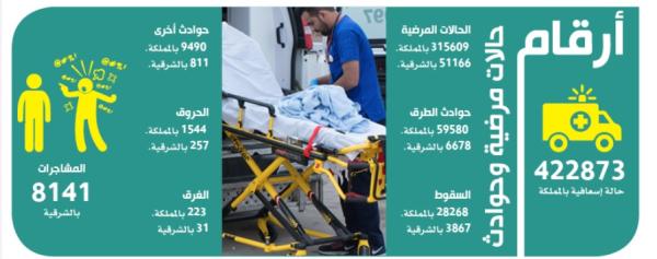 «الهلال الأحمر» يباشر 422873 بلاغا في 2020