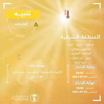 الحرارة 48°​.. تعرف على طقس الشرقية اليوم