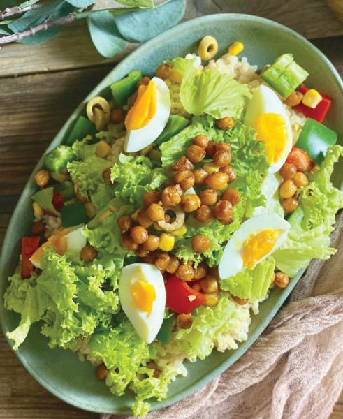 إعداد سلطة الأرز البني