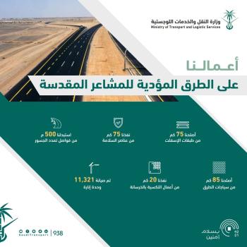 إنجاز العديد من أعمال الصيانة على الطرق المؤدية للمشاعر المقدسة