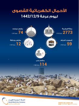 «الكهرباء»: أحمال يوم عرفة 74 ميجا وات