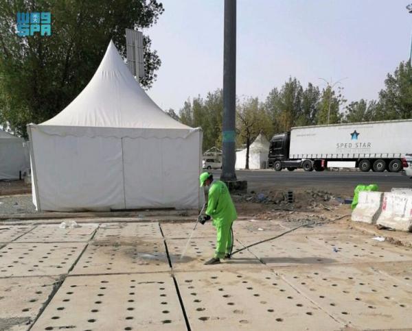 تعقيم وتطهير المشاعر المقدسة بعد مغادرة الحجاج