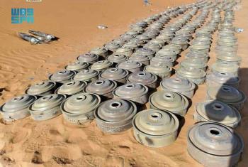 "مسام" ينتزع 1.415 لغمًا جديدًا من الأراضي اليمنية