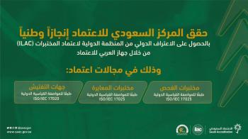 المركز السعودي للاعتماد يحصل على الاعتراف الدولي من " ILAC "