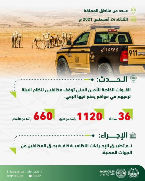 إيقاف 36 مخالفا لنظام البيئة