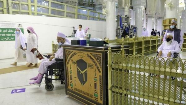 مصلى خاص لسنة الطواف للمعتمرين من ذوي الإعاقة