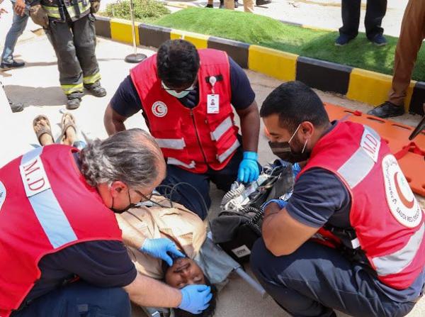 فرضية حريق بمبنى الهلال الأحمر بالرياض