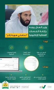 العدل تتيح الخدمات القضائية الإلكترونية لحاملي هوية "زائر"