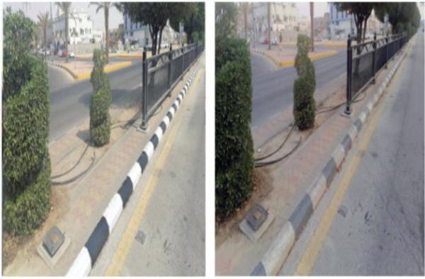 إعادة صبغ وطلاء أرصفة بقيق