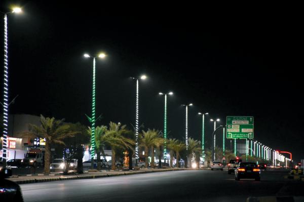 القيصومة.. 350 علما وتزيين أعمدة الإنارة
