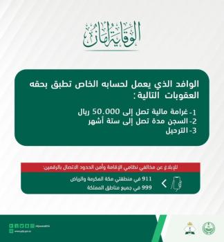 «الجوازات» تكشف عقوبة عمل الوافد لحسابه الخاص