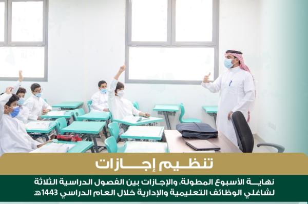 التعليم تعلن تنظيم الإجازات لشاغلي الوظائف التعليمية : عاجل