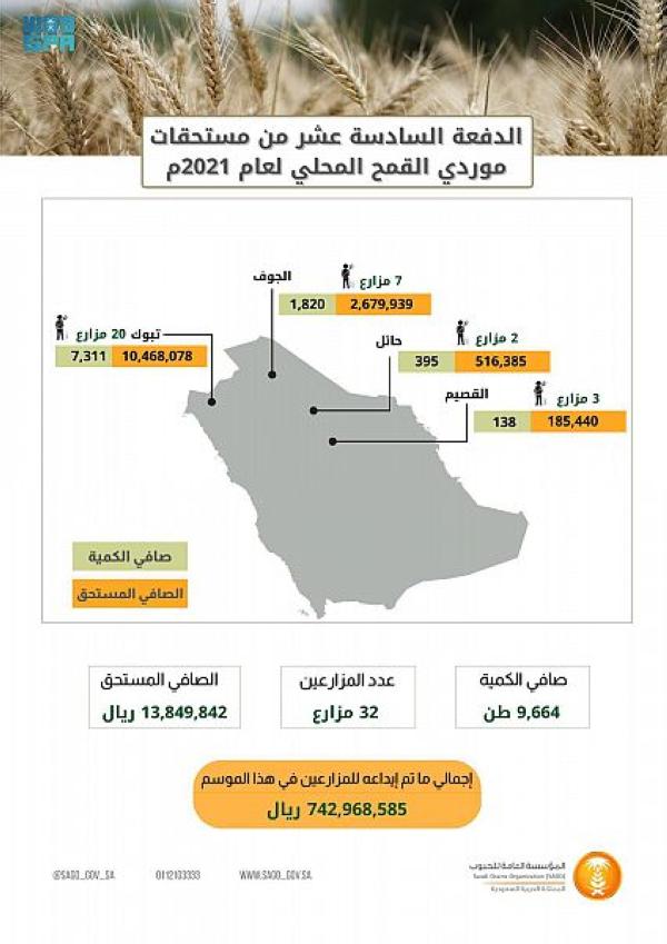 «مؤسسة الحبوب» صرف مستحقات الدفعة الـ 16 لمزارعي القمح المحلي