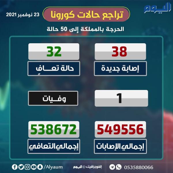 الصحة: 38 إصابة جديدة بكورونا وتعافي 32 حالة 
