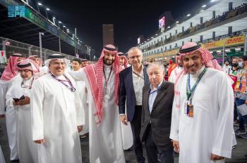 ولي العهد يشهد منافسات سباق جائزة السعودية الكبرى  للفورمولا 1