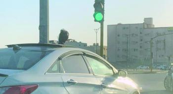 طفل خارج «سقف المركبة»