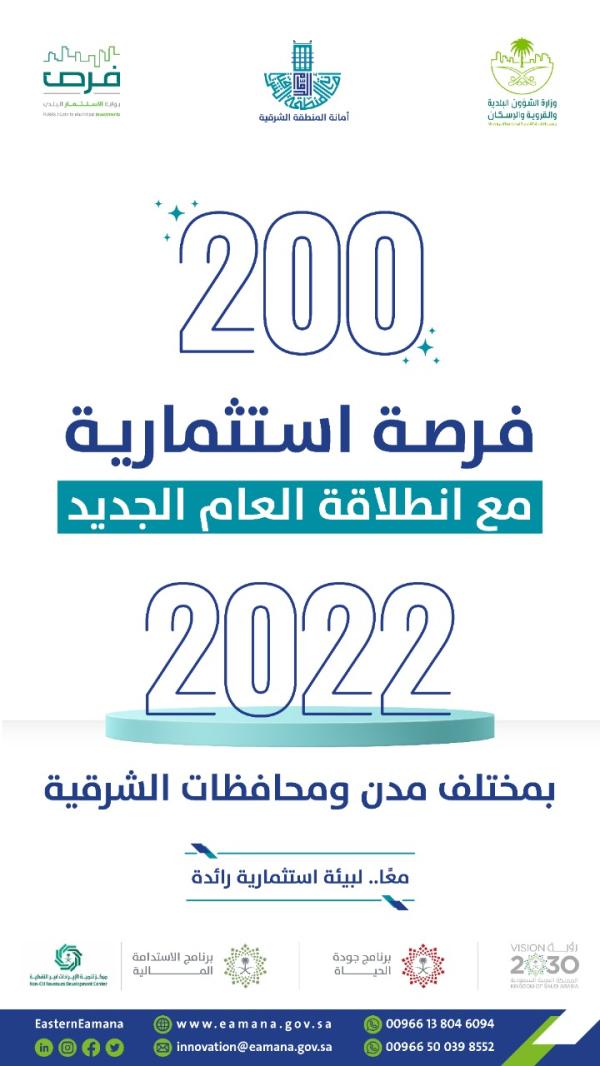 200 فرصة استثمارية لرواد الأعمال في الشرقية