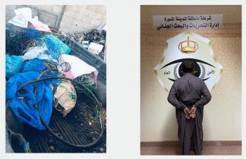 ضبط مقيماً سرق كيابل وأسلاك كهربائية من أحد المشاريع بالمدينة
