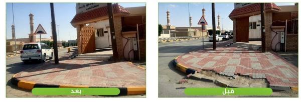 صيانة الأرصفة بشوارع النعيرية
