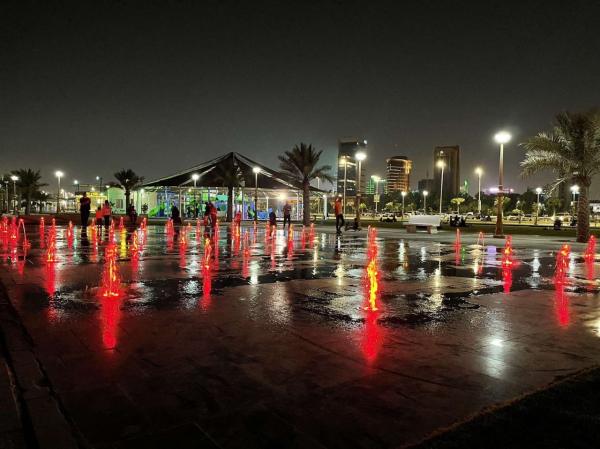 نافورة تفاعلية بكورنيش الخبر الشمالي