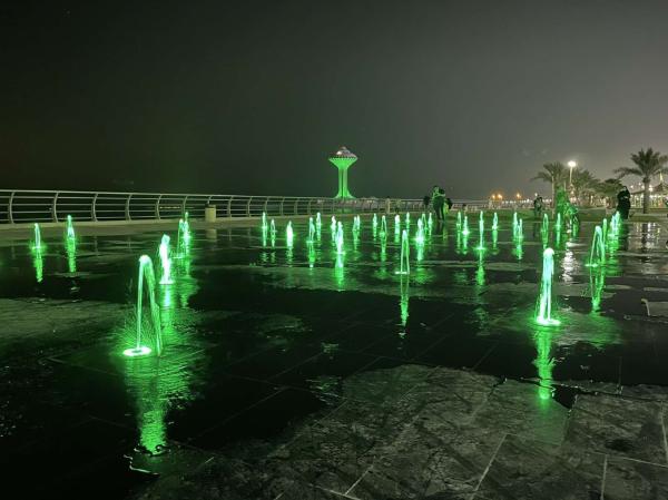 نافورة تفاعلية بكورنيش الخبر الشمالي