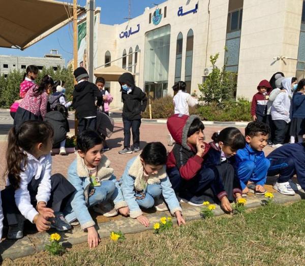 أطفال تاروت يزرعون 2000 زهرة موسمية