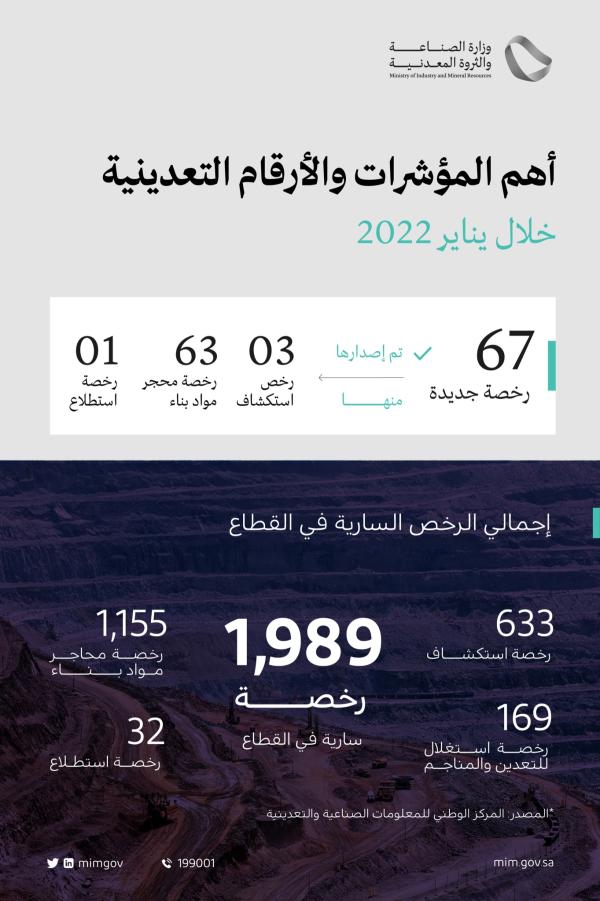 «الصناعة»: إصدار 1989رخصة تعدينية بينها 288 بالشرقية
