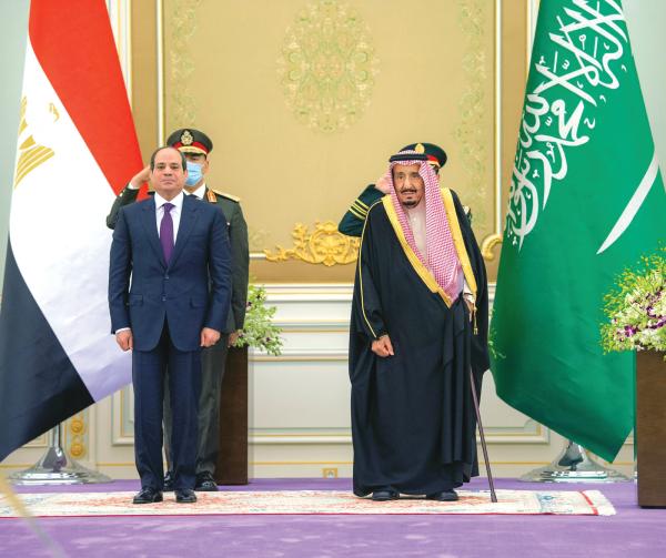 الملك يقيم مأدبة غداء تكريما للرئيس المصري