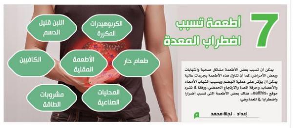 7 أطعمة تسبب اضطراب المعدة
