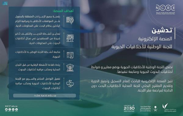 تدشين المنصة الإلكترونية لـ «الأخلاقيات الحيوية»