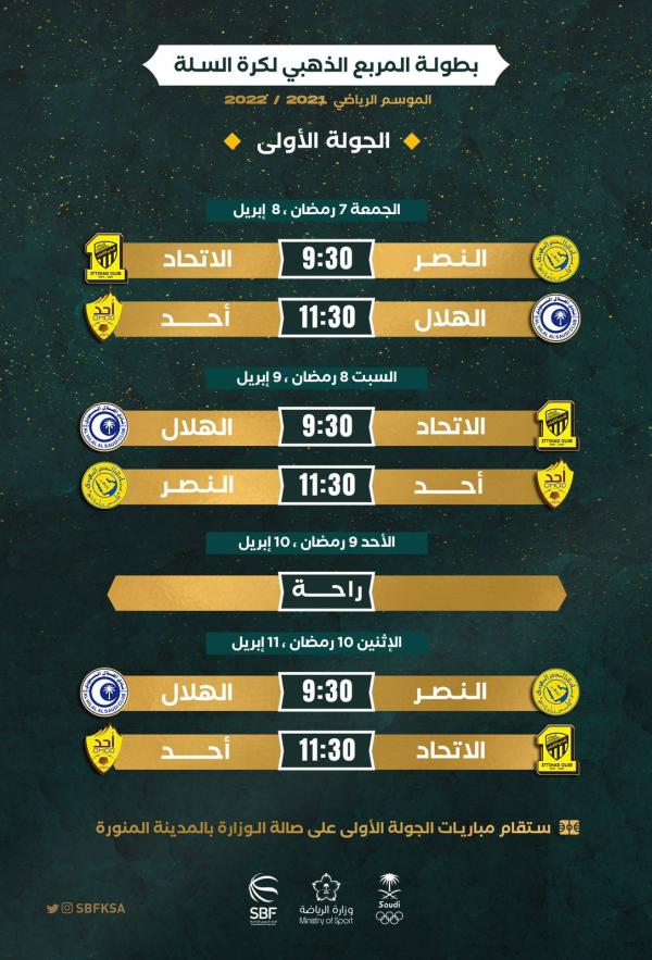 بطولة المربع الذهبي تنطلق غدا بالمدينة