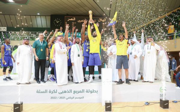 عمالقة النصر أبطال المربع الذهبي لكرة السلة