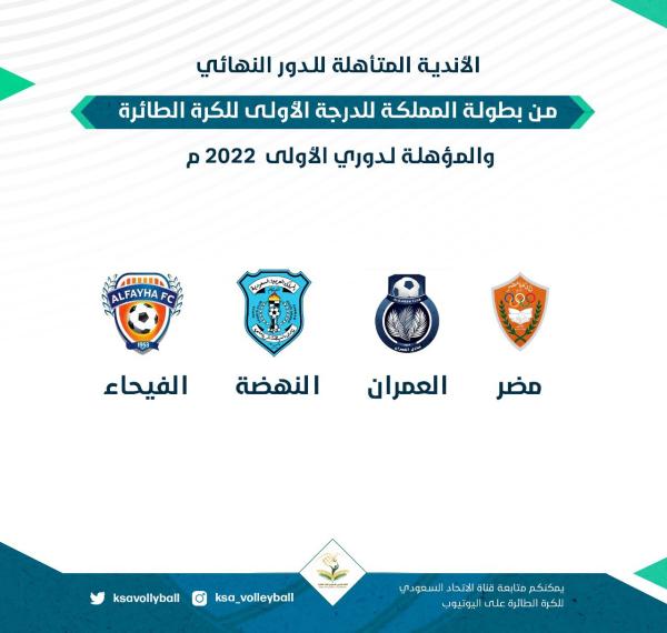 أربعة فرق تتنافس على الصعود لدوري كرة الطائرة