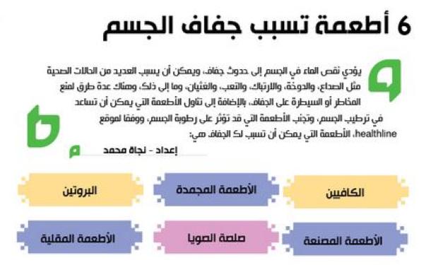 6 أطعمة تسبب جفاف الجسم
