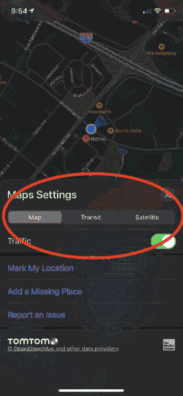 اختيار واجهة تطبيق الخرائط واستخدامها