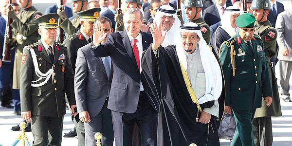 خادم الحرمين الشريفين مع الرئيس التركي