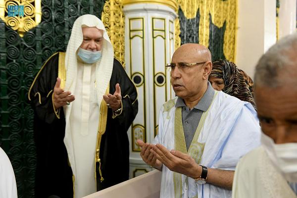 الرئيس الموريتاني يزور المسجد النبوي